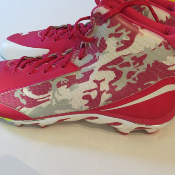 UA Team Spine Nitro Pink football cleats pink 16 - Picture 2 of 7